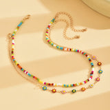 Barevný korálkový náhrdelník v bohémském stylu