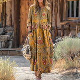 Maria - Vintage-Inspired Dlouhé Rukávy Casual Šaty