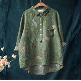 Emília - Casual Shirt with Animal and Forest Print