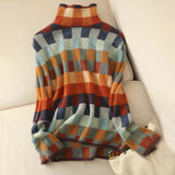 Colorful Checked Knit Sweater
