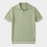 PIERRE PISTACHE POLO BEZ KNOFLÍKŮ S RIBBONOVÝMI DETAILY