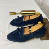 Monte-Carlo Suede Loafers with Pompom - Nautical Style