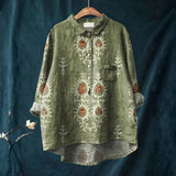 Diana - Vintage Casual Shirt with Ethnic Floral Pattern