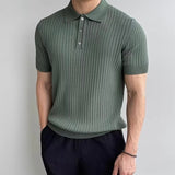 GIMCHEON Pletené Polo Tričko