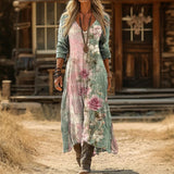 Maria - Vintage-Inspired Dlouhé Rukávy Casual Šaty