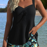 Serafina - Dvoudílný tankini s pruhy a bikinovými kalhotkami