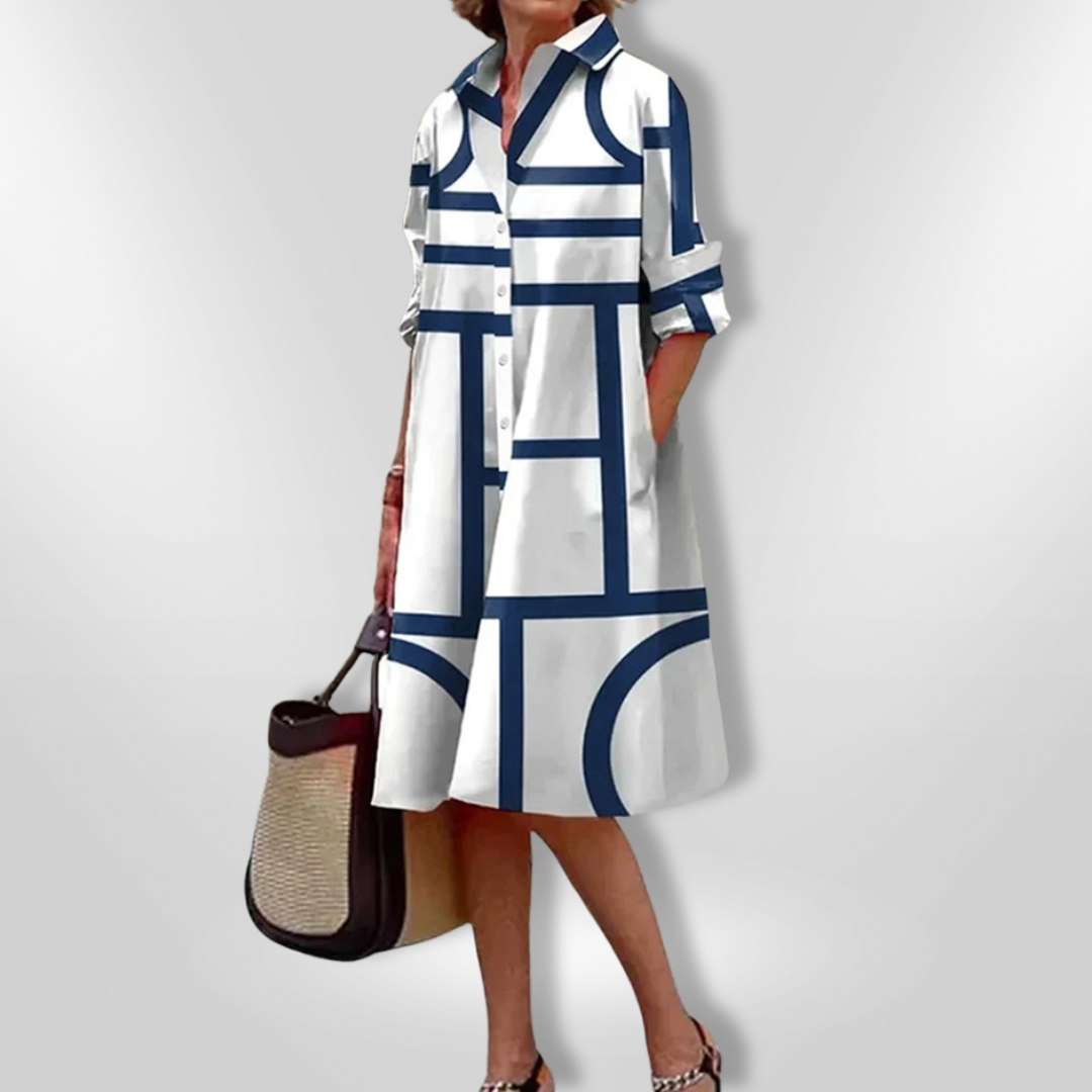 Helena - Geometric Midi Dress