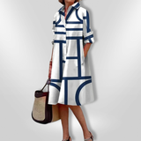 Helena - Geometric Midi Dress