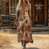 Maria - Vintage-Inspired Dlouhé Rukávy Casual Šaty
