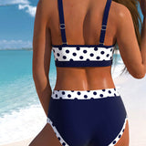 Elisabete - Vysoké bikinové kalhotky s patchworkovým designem