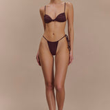 Rosmunda Ruffled Bikini - Chocolate Color