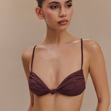 Rosmunda Ruffled Bikini - Chocolate Color
