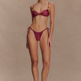Memphis Bikini with Beads - Wine Red Top