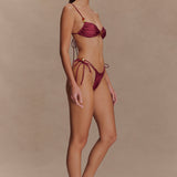 Memphis Bikini with Beads - Wine Red Top