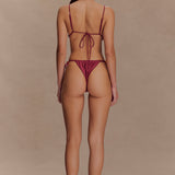 Memphis Bikini with Beads - Wine Red Top