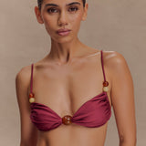 Memphis Bikini with Beads - Wine Red Top
