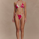 Marquise Bikini Top - Dragon Fruit Floral Print