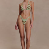 Sage Robyn Triangle Bikini Top with Beaded Details
