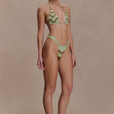 Sage Robyn Triangle Bikini Top with Beaded Details