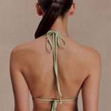 Sage Robyn Triangle Bikini Top with Beaded Details