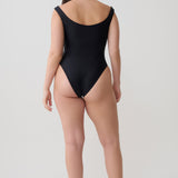 Yumi U-Wire Plunge Swimsuit - Solid Black