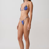 Blossom Classic Triangle Bikini Top - Blue Abstract Print