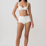 Frost Mini Bikini Šortky - Texturovaná Bílá Látka