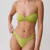 Zelený bezramínkový bikini Briar