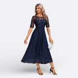 Mariana - Krátké rukávové krajkové šaty