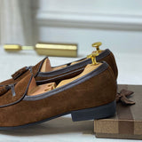 Monte-Carlo Suede Loafers with Pompom - Nautical Style