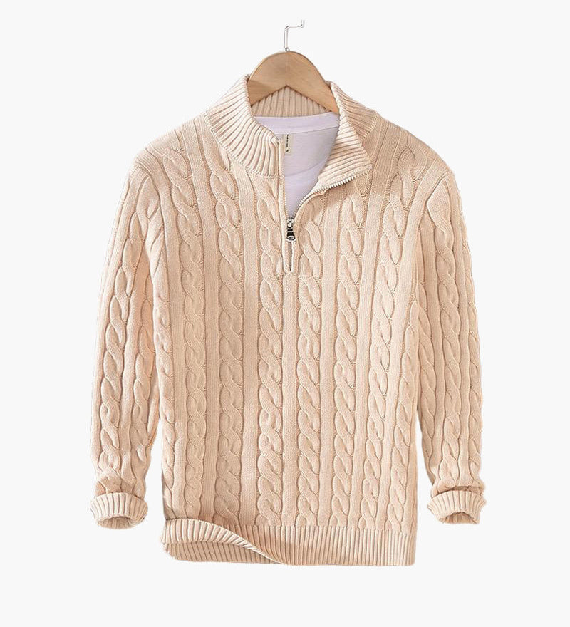 TAEBAEK Zipped Cable Sweater