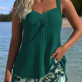 Serafina - Dvoudílný tankini s pruhy a bikinovými kalhotkami