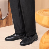 La Roche Suede Penny Loafers in Contrast