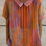 Nina - Geometric Striped Shirt