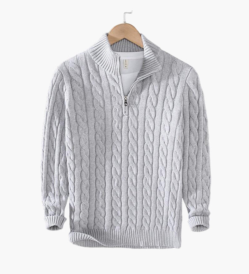 TAEBAEK Zipped Cable Sweater