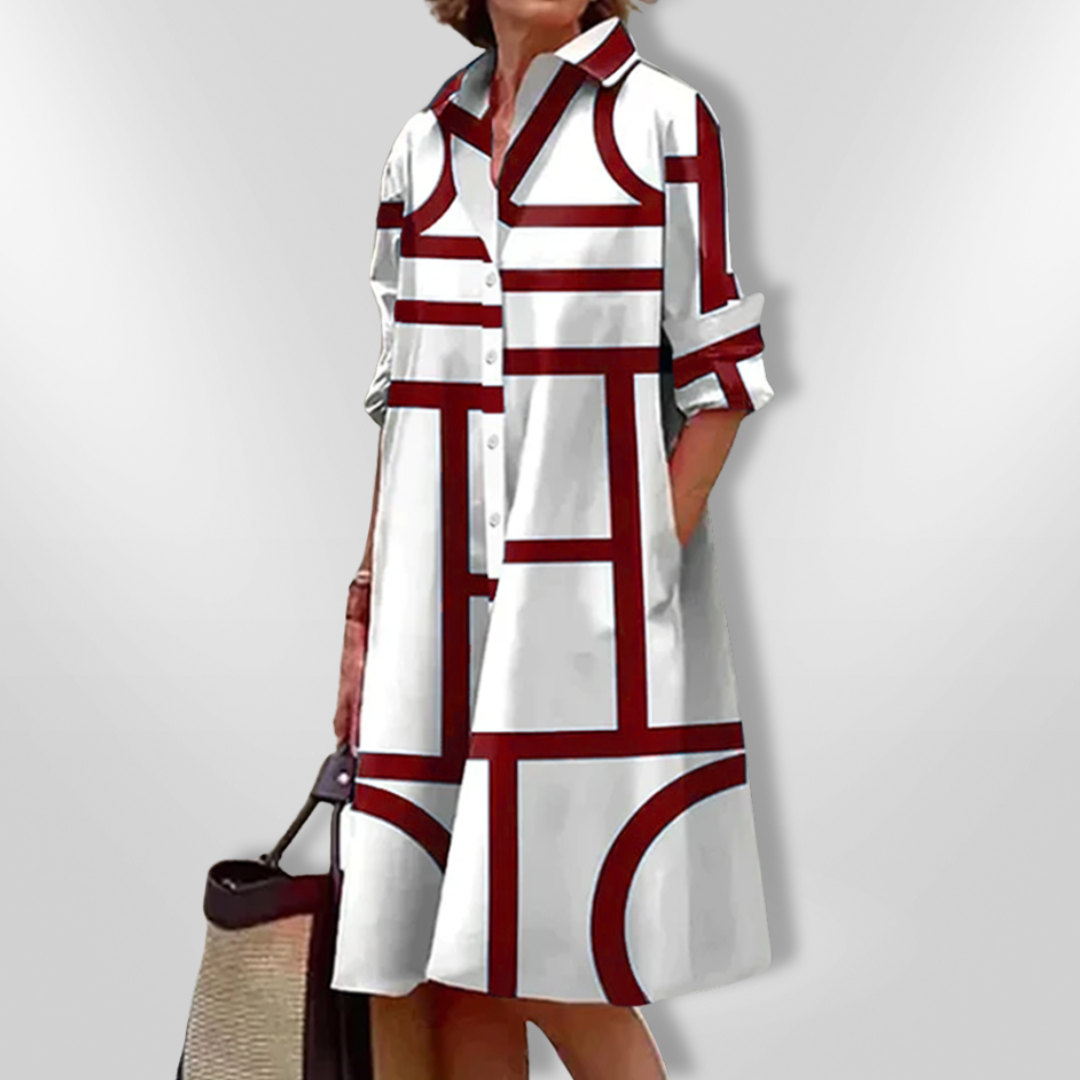 Helena - Geometric Midi Dress