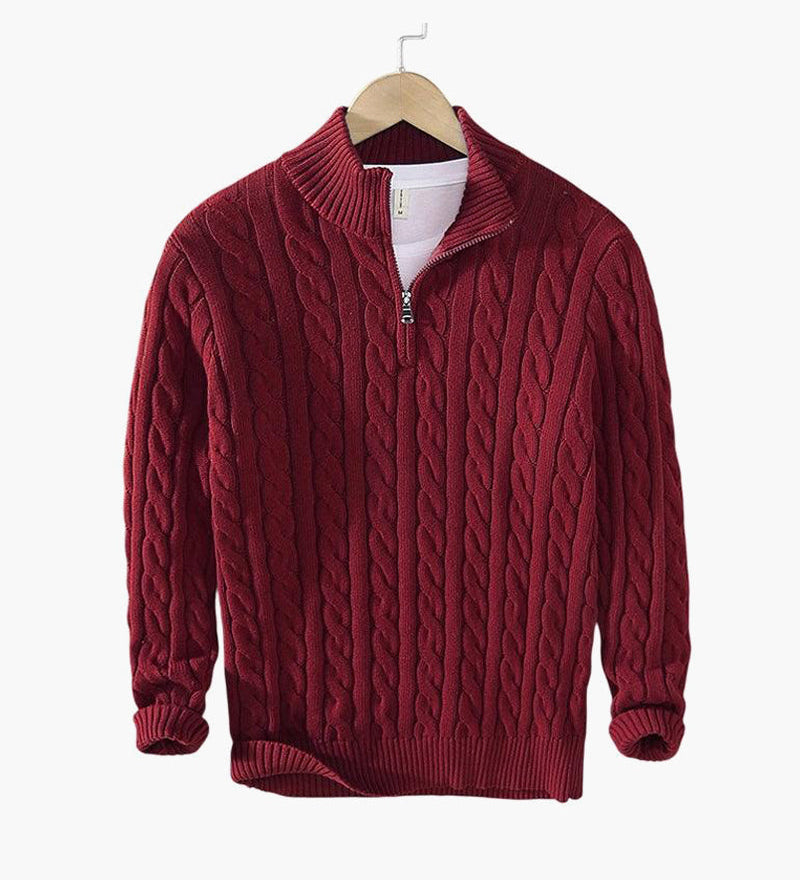 TAEBAEK Zipped Cable Sweater