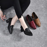 Olene - Vegan Leather Heels with Delicate Embroidery