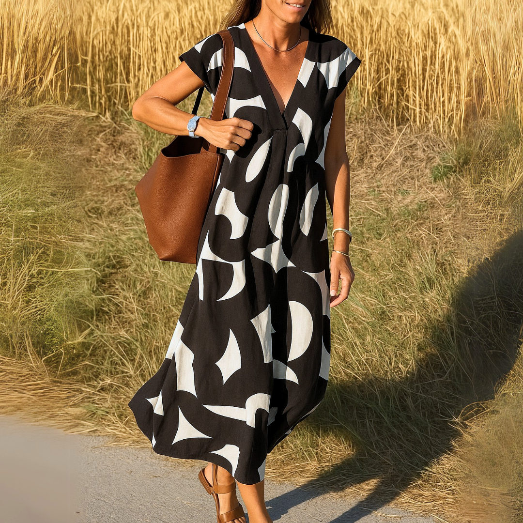 Magda - V-krční fluidní šaty