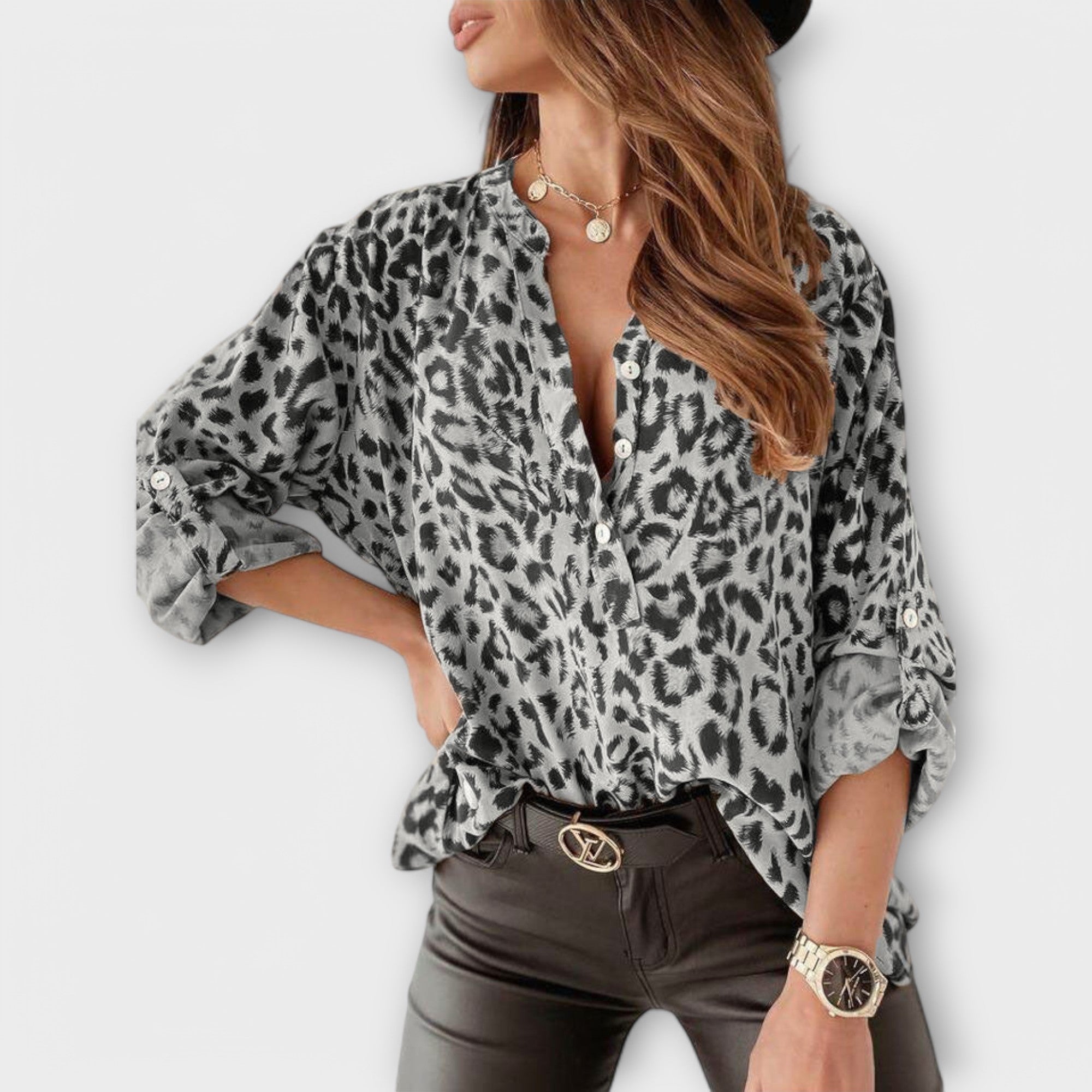 Iara - Moderní blůza s leopardím vzorem
