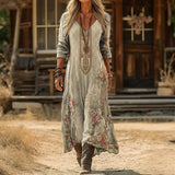 Maria - Vintage-Inspired Dlouhé Rukávy Casual Šaty