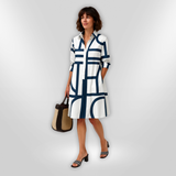 Helena - Geometric Midi Dress