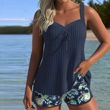 Serafina - Dvoudílný tankini s pruhy a bikinovými kalhotkami