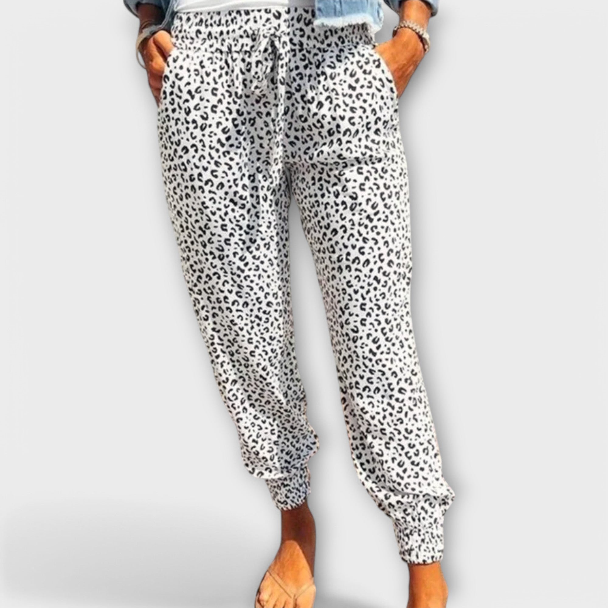 Felicidade - Leopard Print Wide-Leg Trousers