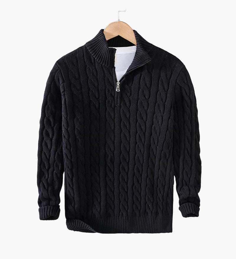 TAEBAEK Zipped Cable Sweater