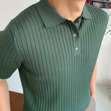 GIMCHEON Pletené Polo Tričko