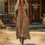 Maria - Vintage-Inspired Dlouhé Rukávy Casual Šaty
