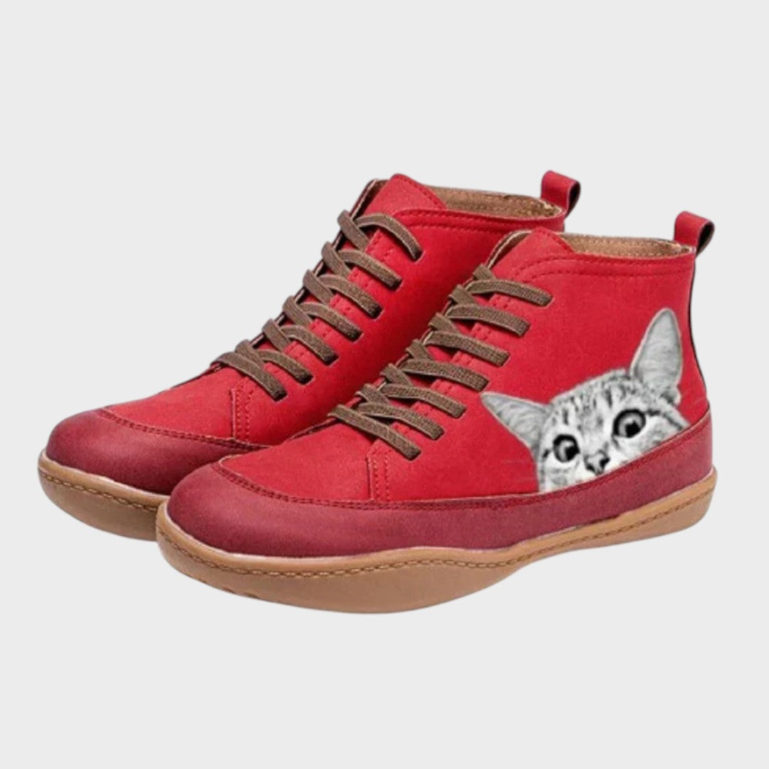 Kitty - Kožené boty pro fanoušky koček