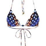 Blossom Classic Triangle Bikini Top - Blue Abstract Print