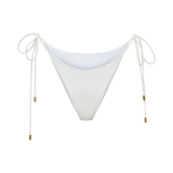 Bikini Spodek Blossom s Bočním Vázáním - Texturovaná Bílá Tkanina